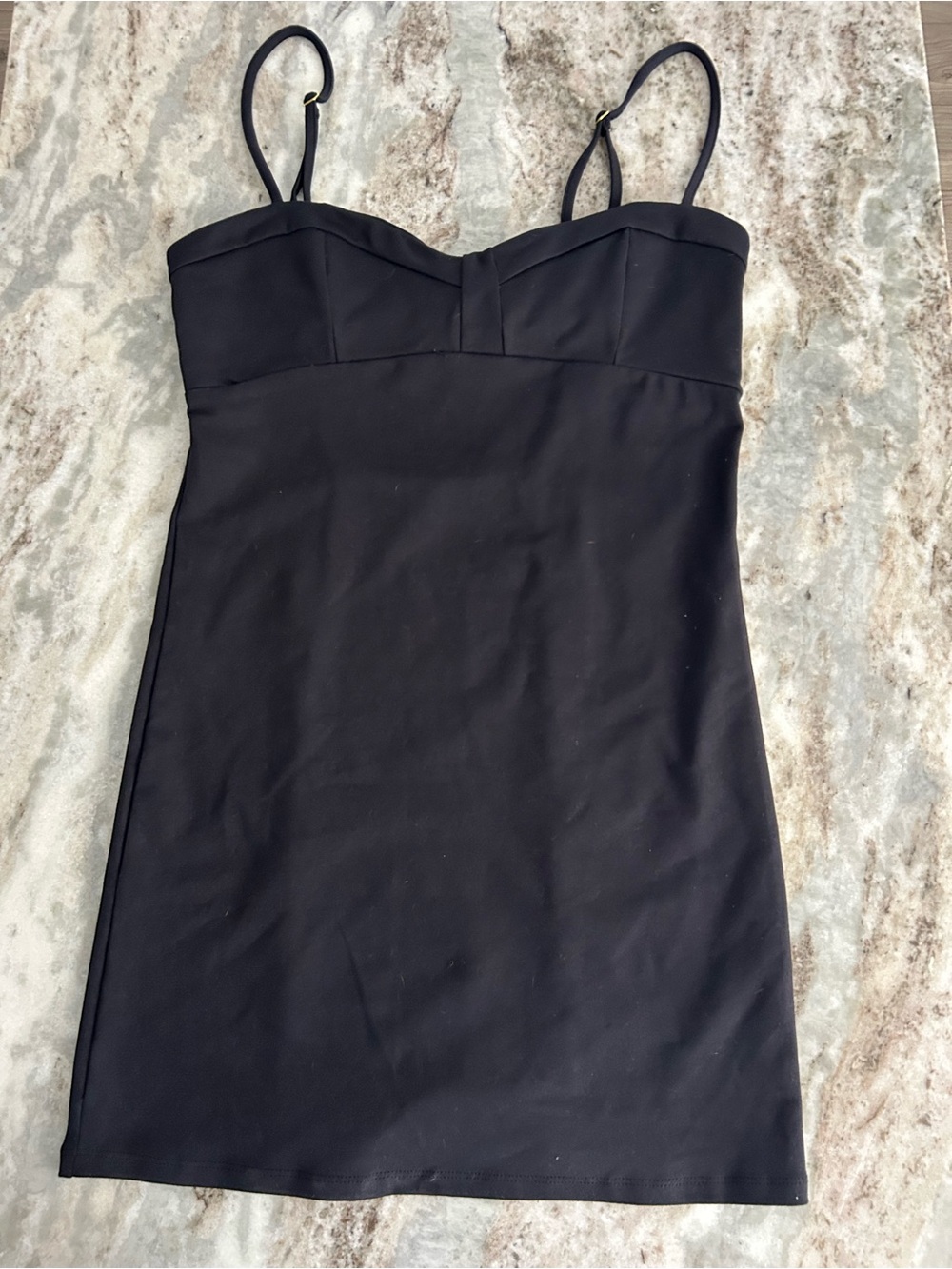 Free People Black adjustable -Strap Mini Dress